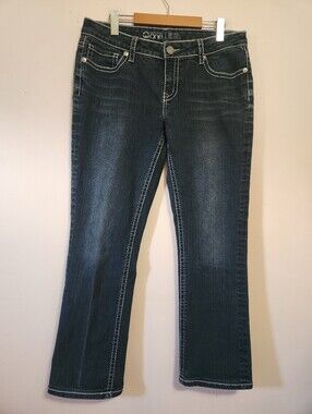 Warehouse One Mid Rise Relaxed Straight Jeans Thick Stitch Embroidered Y2K 31